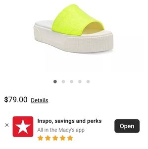 Jessica simpson neon Yellow, white azira slide